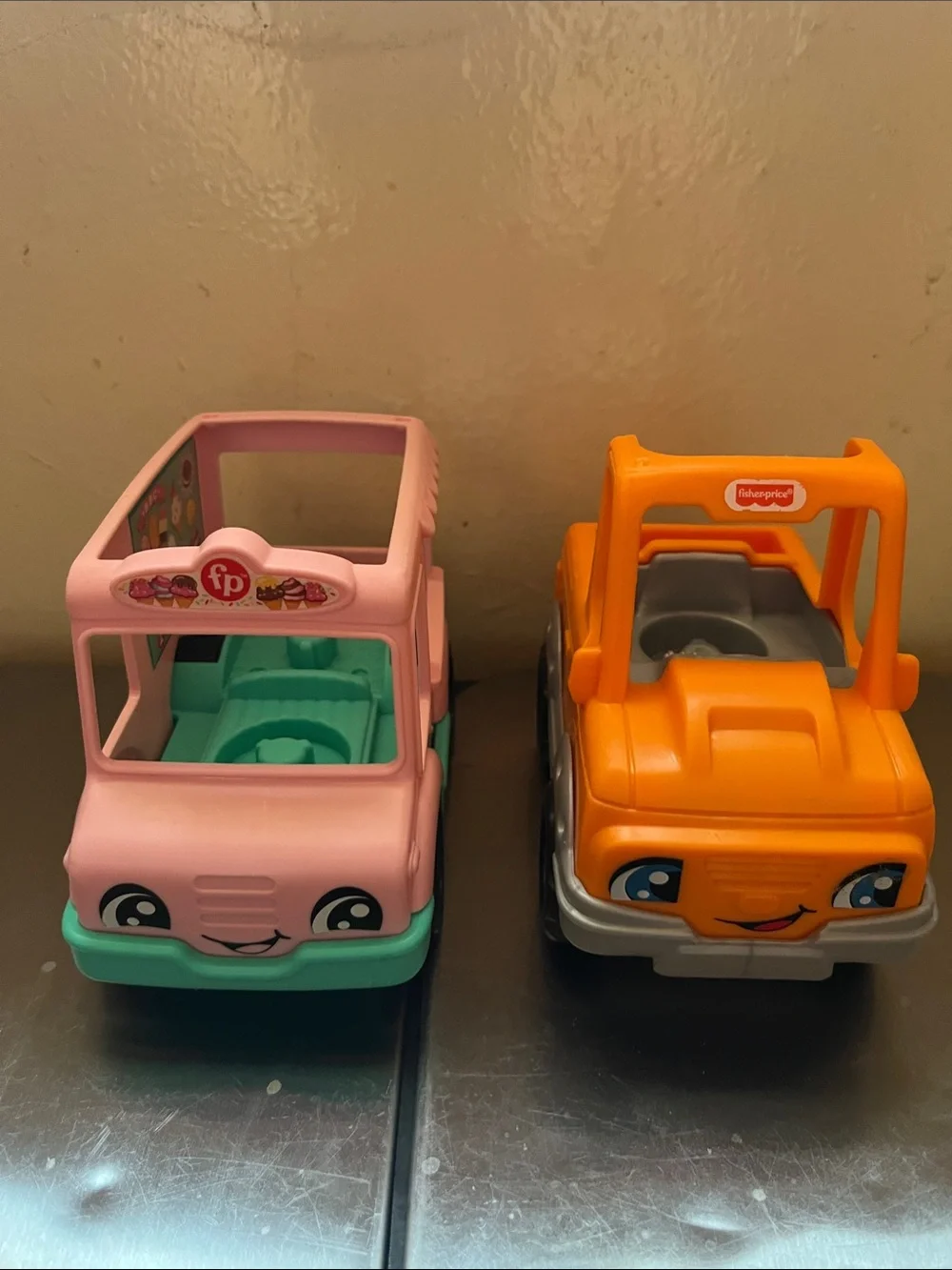 Fisher-Price Pink and Orange Play Vehicle Duo - Kids Toy Cars